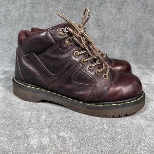 VTG Dr. Martens Boots Burgundy Leather Winter Snow Hiking Work Lug Men US 10M